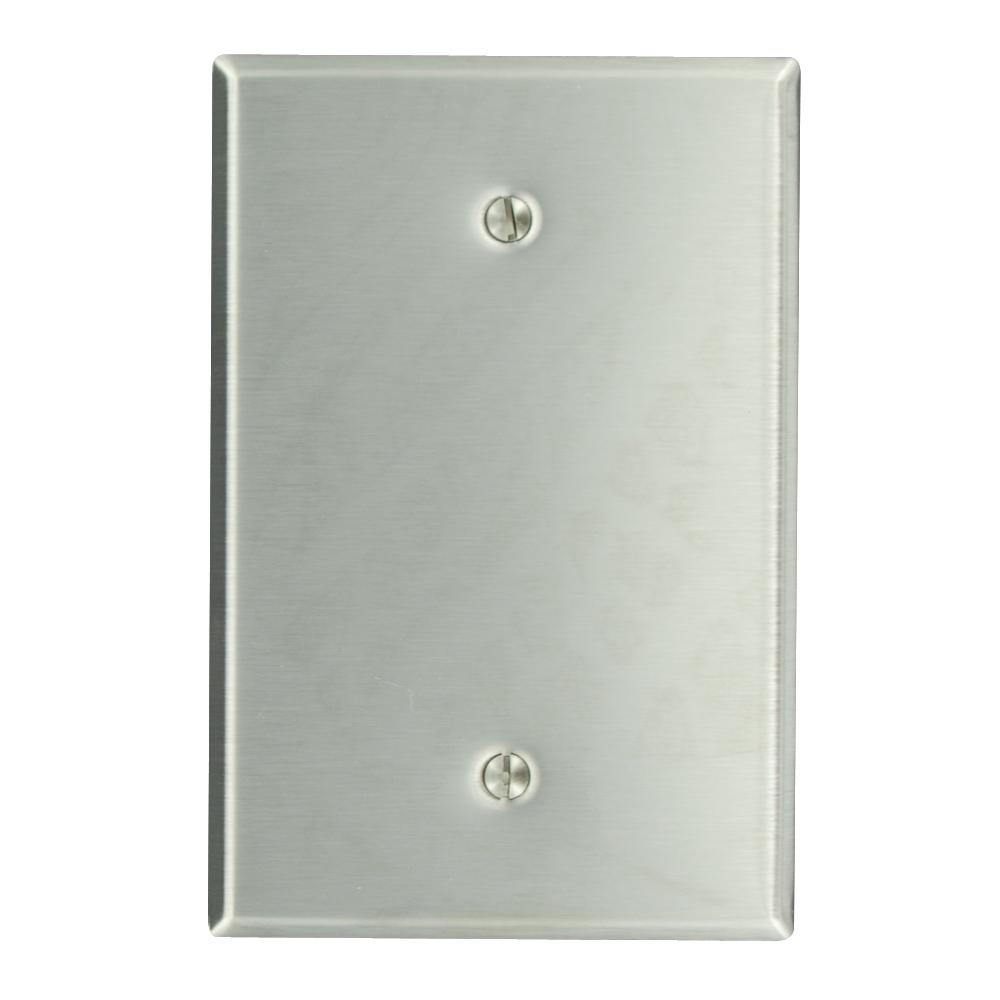 Leviton 1 Gang No Device Blank Wallplate Oversized 430 Stainless Steel Box Mount 84114 The Home Depot - Leviton Stainless Steel Blank Wall Plate Leviton 1 Gang No Device Blank Wallplate Oversized 430 Stainless Steel Box Mount 84114 The Home Depot - Leviton Stainless Steel Blank Wall Plate