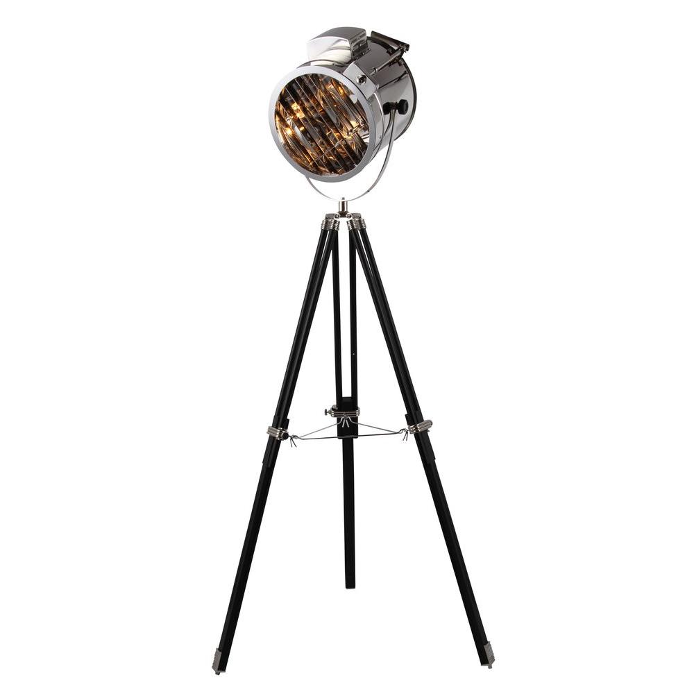 Elegant Lighting Ansel Tripod 67 In Chrome And Black Floor Lamp