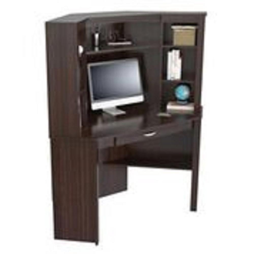 Inval Espresso Wengue Corner Workstation With Hutch Cc 7101 The