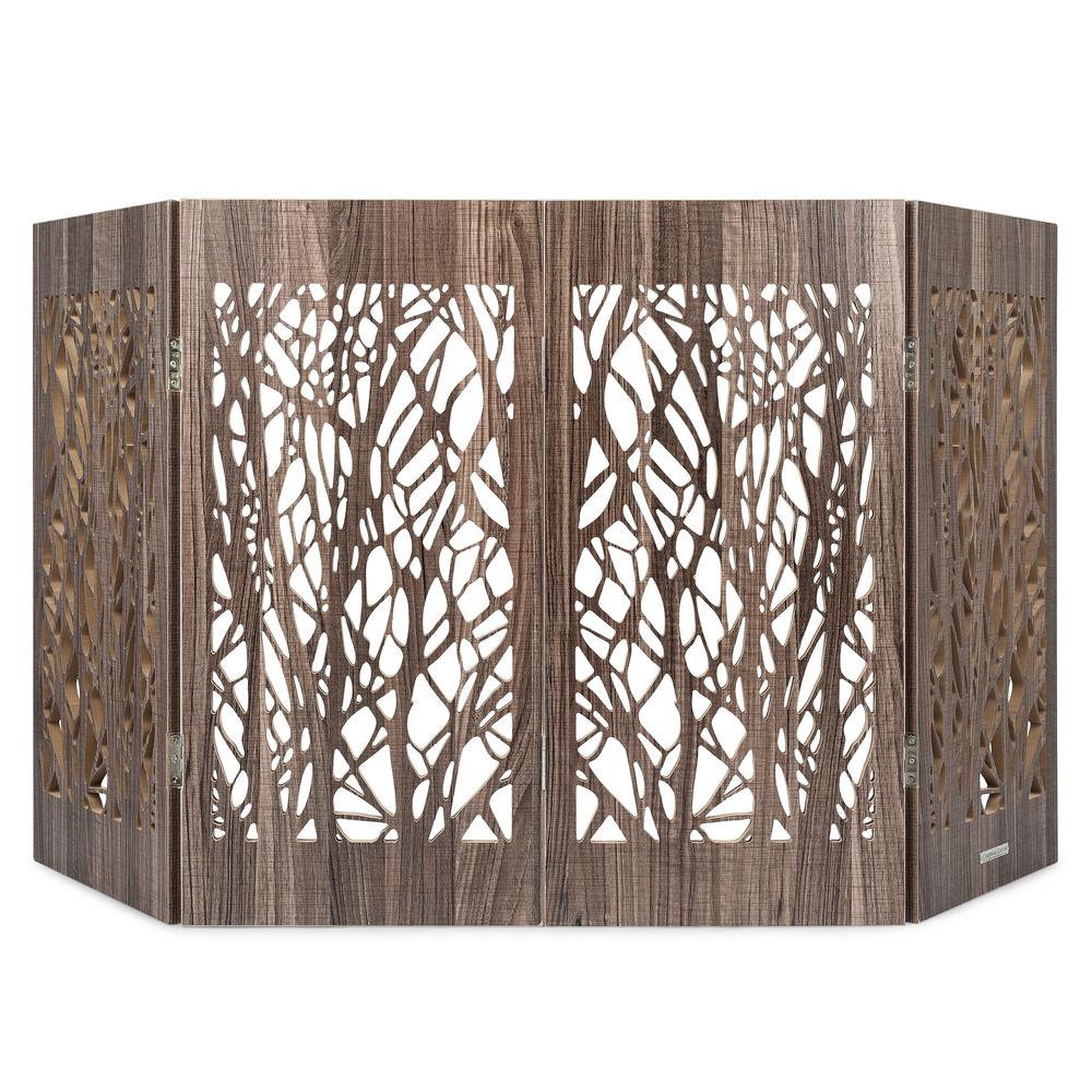 Cardinal Gates Decorative Freestanding Pet Gate, Barnwood Branches