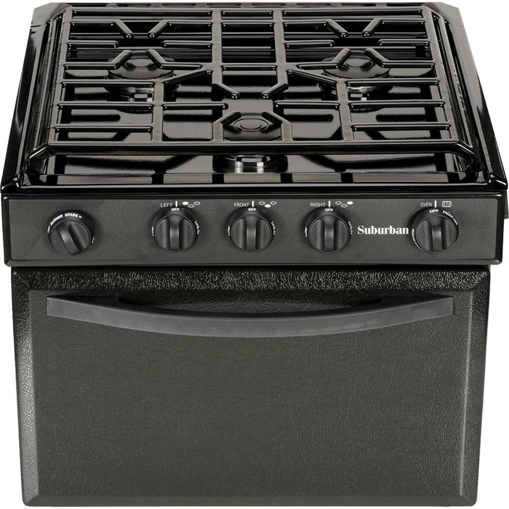Gas Range 22 in. Sealed Burners with Piezo Ignition in Black