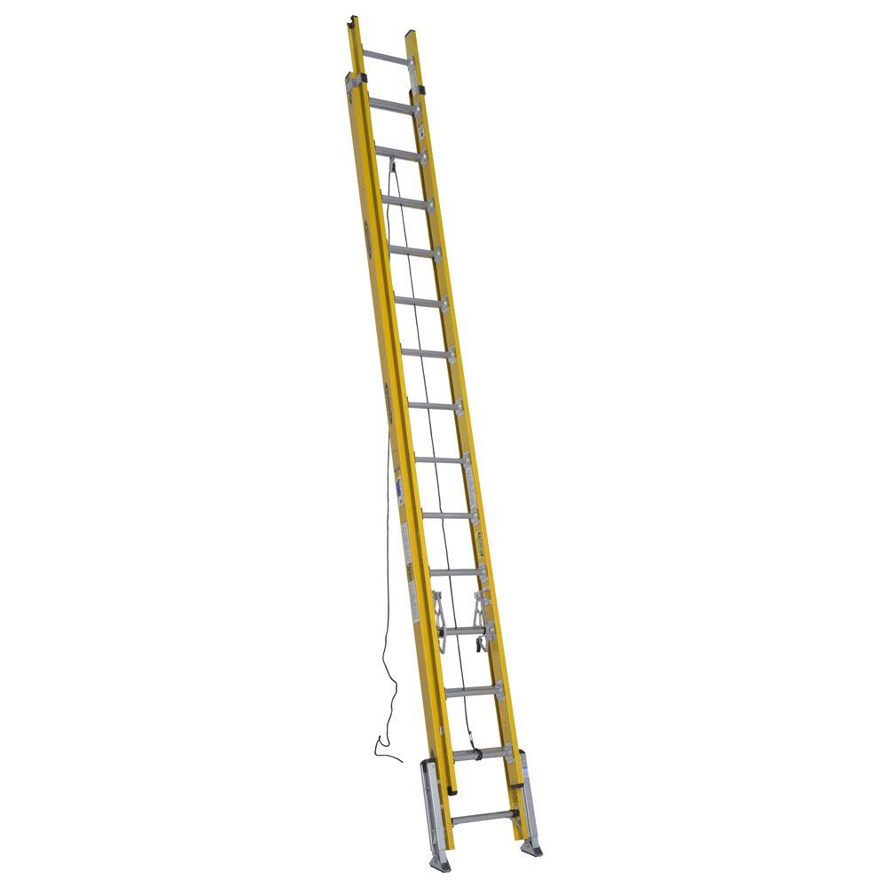 extension ladder werner leveling type fiberglass iaa 2lv rung ft ladders lb capacity load duty rating