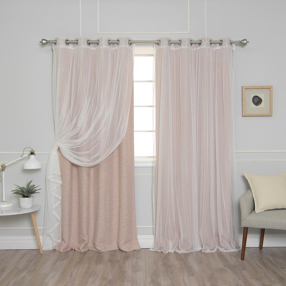 Best Home Fashion 84 In L Umixm Taupe Tulle And Cotton Slub Best Home Fashion 84 In L Umixm Taupe Tulle And Cotton Slub Blackout Curtain
