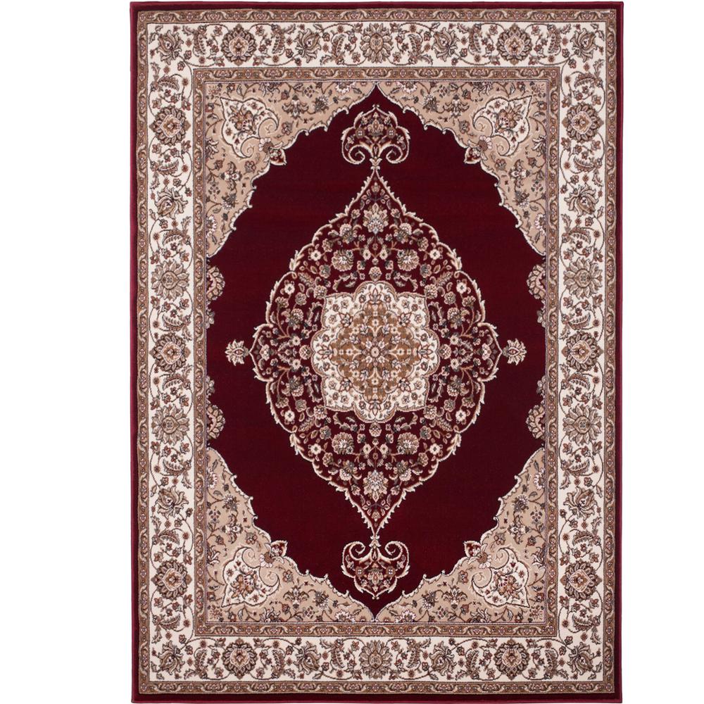 Modern Indoor/Outdoor Area Rug: Home Dynamix Rugs Bazaar Emy Red/Ivory 7 ft. 10 in. x 10 ft. 1 in. Red / Ivory 1-HD2587-215