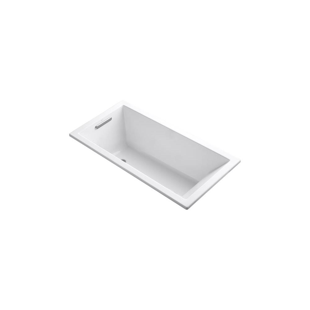 KOHLER Underscore 5 ft. Rectangle Left Drain Soaking Tub in WhiteK