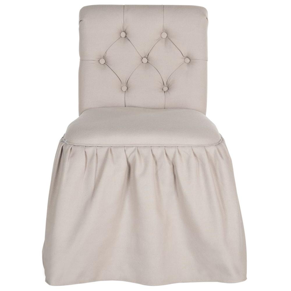Safavieh Allie Taupe Linen Vanity ChairMCR4201A The Home Depot