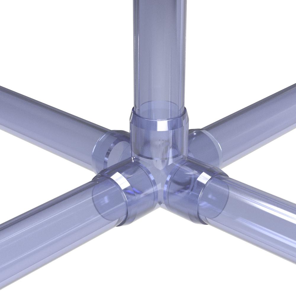 FORMUFIT F0345WCUV 5Way Cross PVC Fitting Clear Furniture Grade 3/4 Size tillescenter
