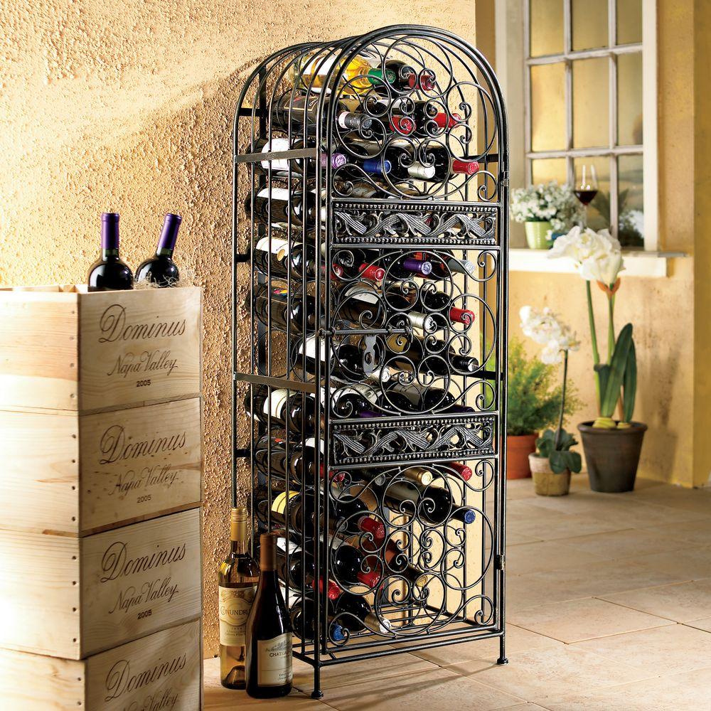 Wine Enthusiast 45 Bottle Antique Floor Wine Rack 634 45 The Home Depot