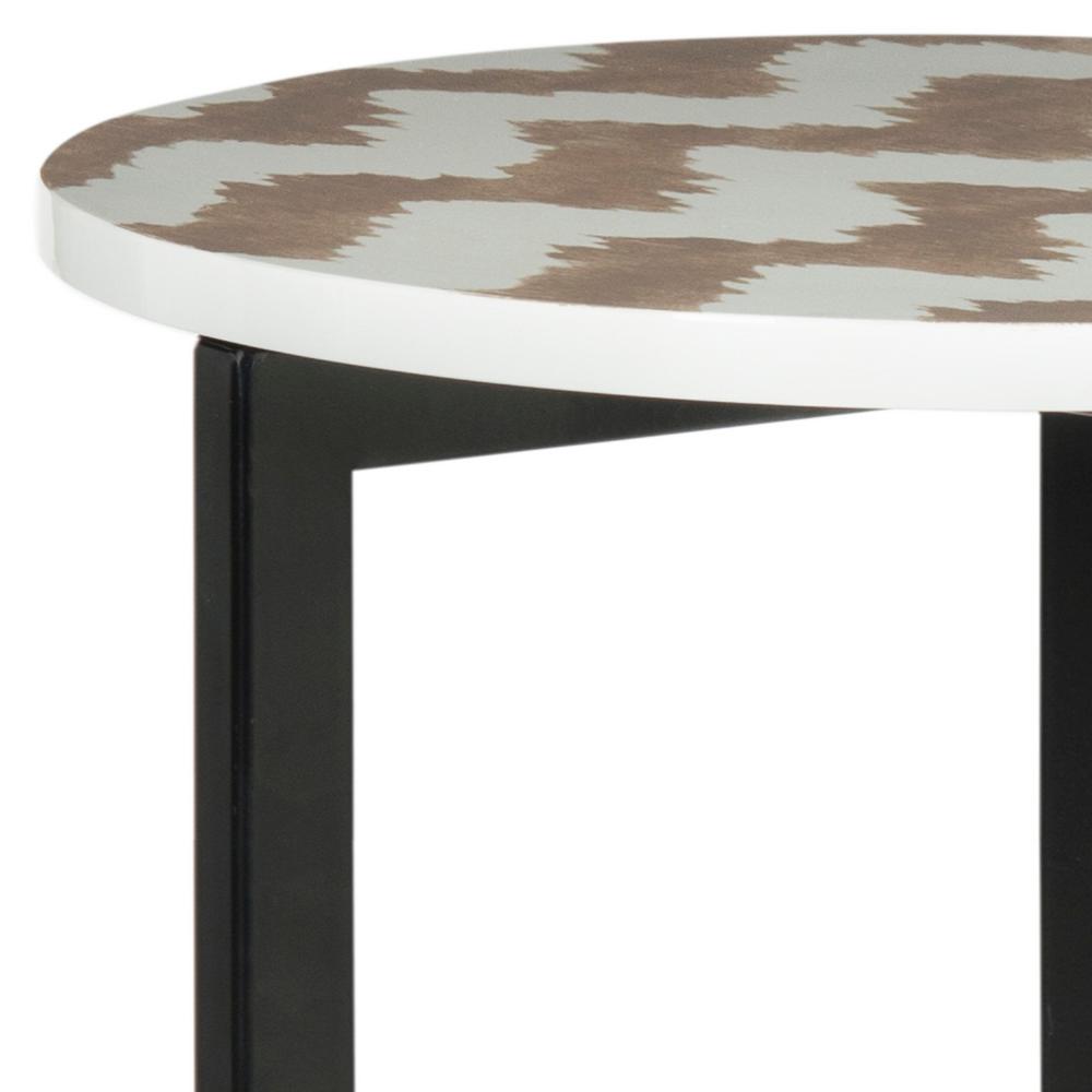 Safavieh Zaira Warm Grey And White End Table Trb1000c The Home Depot