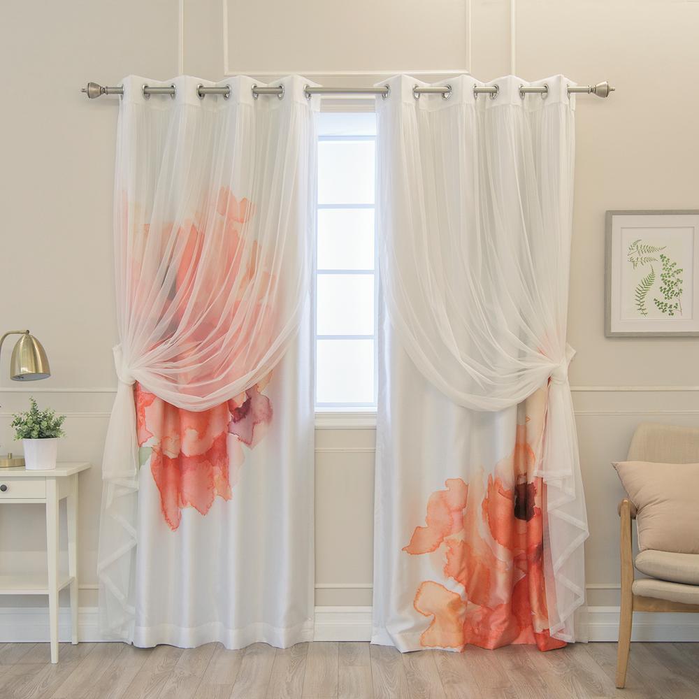 Watercolor Blackout Curtains Curtains Drapes The Home Depot