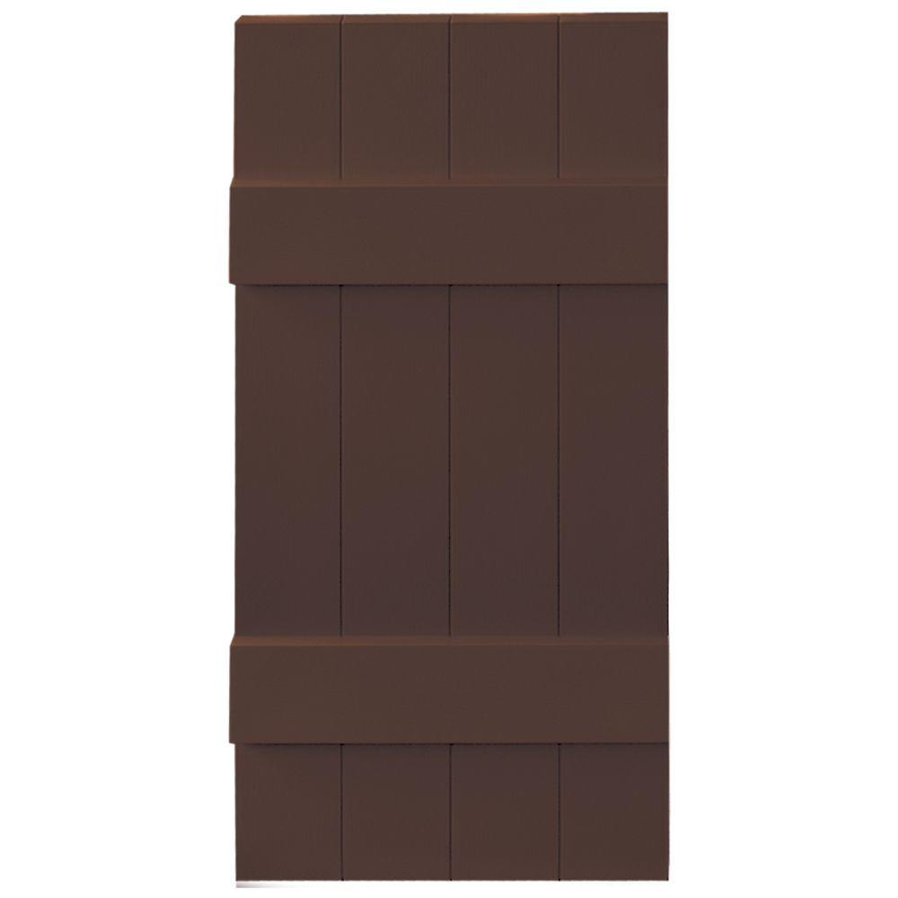 Builders Edge 14 in. x 31 in. BoardNBatten Shutters Pair, 4 Boards