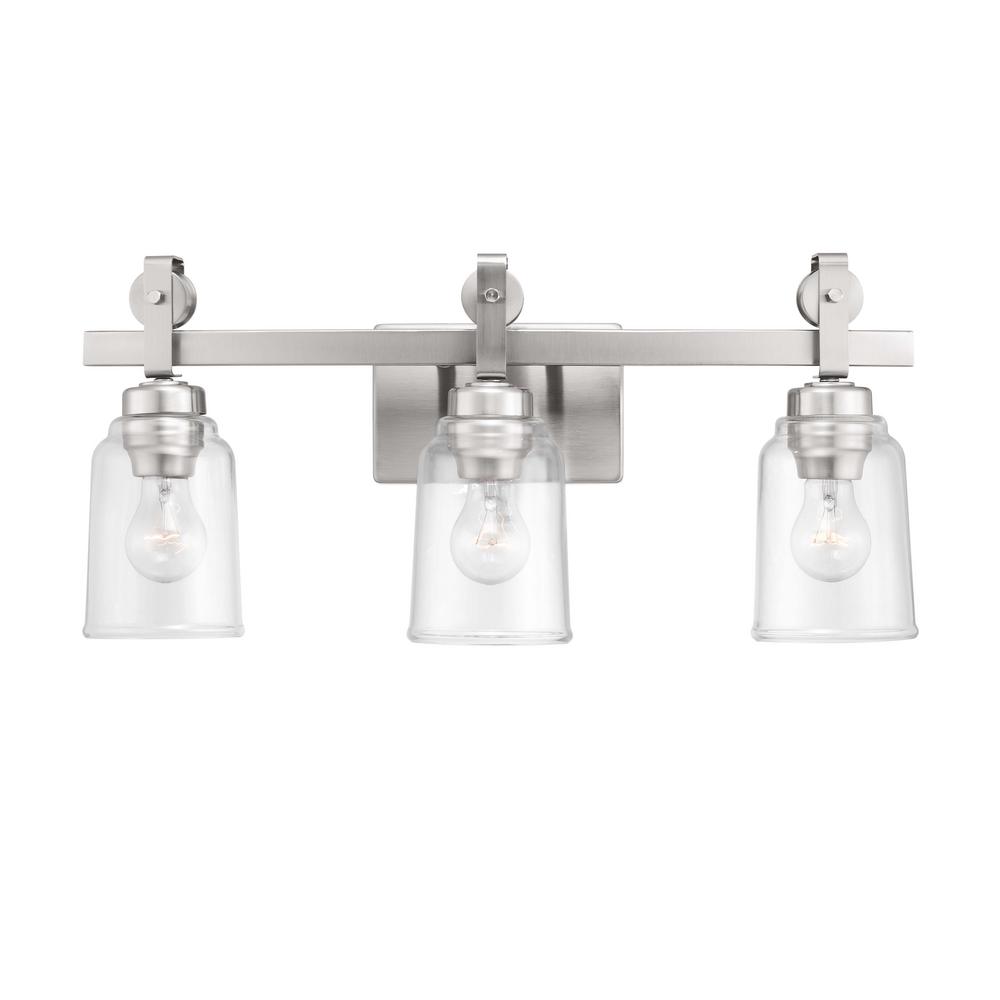 Home Decorators Collection Knollwood 3-Light Brushed Nickel Vanity