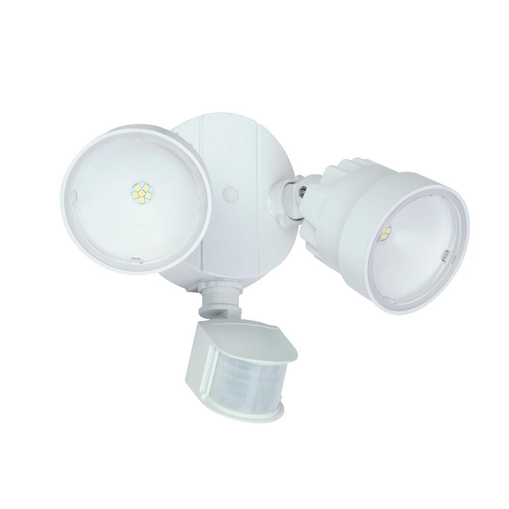 Unbranded 1000 Lumens Outdoor BatteryPowered Dual LED Motion Sensing IP44 Flood and Security
