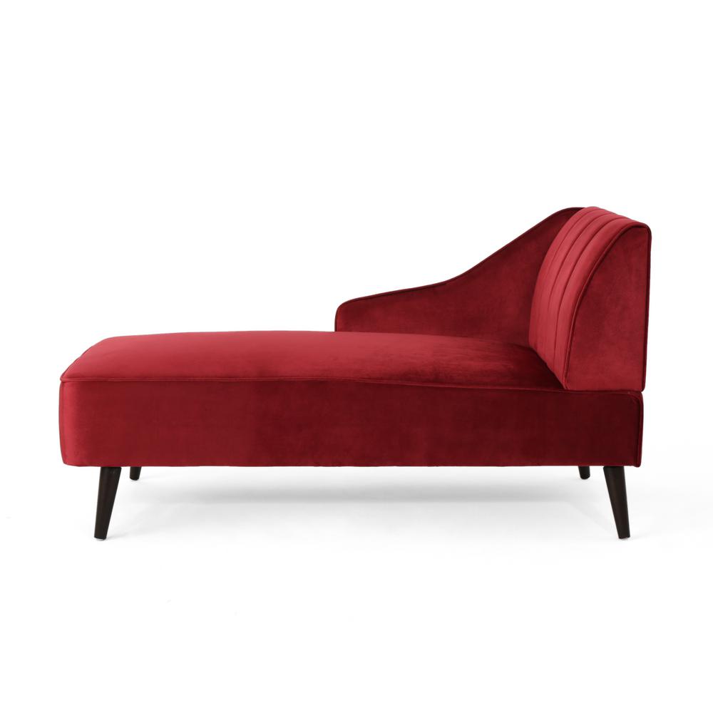Noble House Auley Glam Berry Velvet Chaise Lounge304533 The Home Depot
