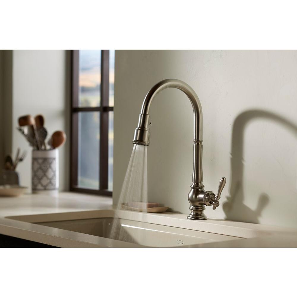 Kohler Artifacts Single Handle Pull Down Sprayer Kitchen Faucet In