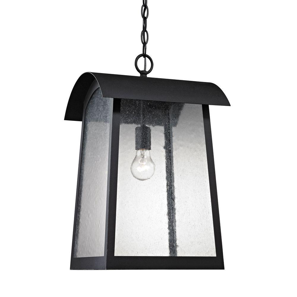Titan Lighting Prince Street 1Light Matte Black Outdoor Hanging Lamp