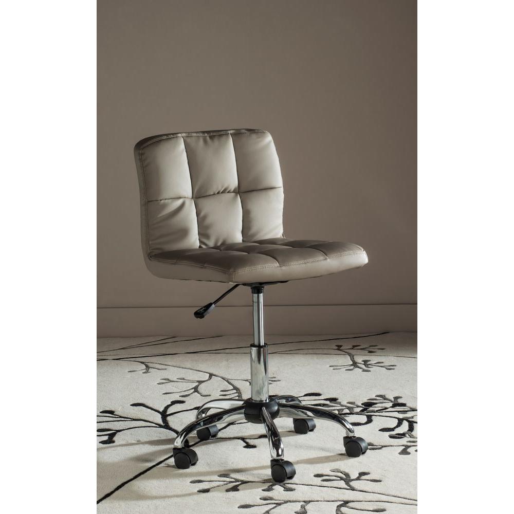 Safavieh Brunner Grey Faux Leather Office Chair Fox8510c The Home Safavieh Brunner Grey Faux Leather Office Chair