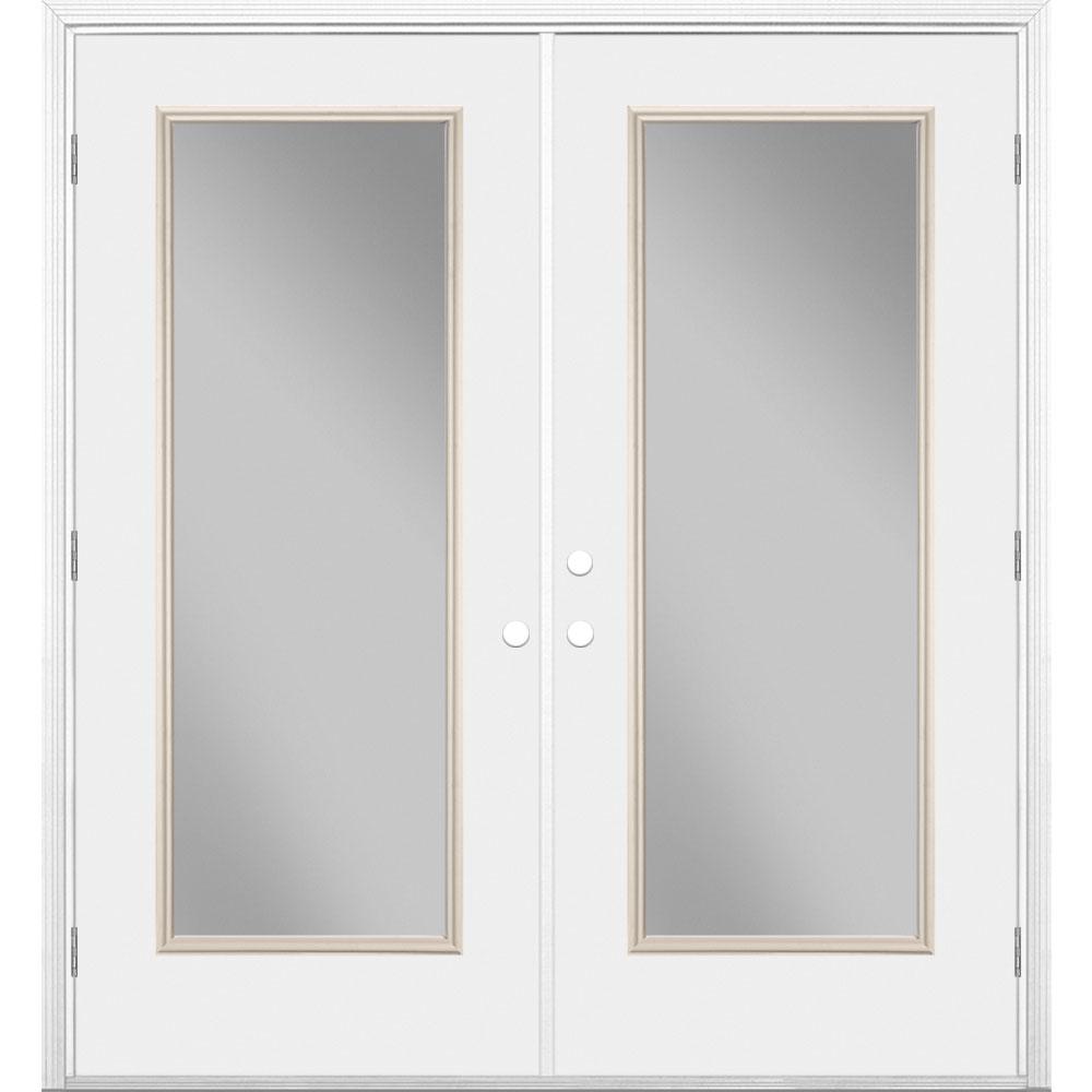 Masonite 72 in. x 80 in. Premium Primed Right Hand Outswing Full Lite