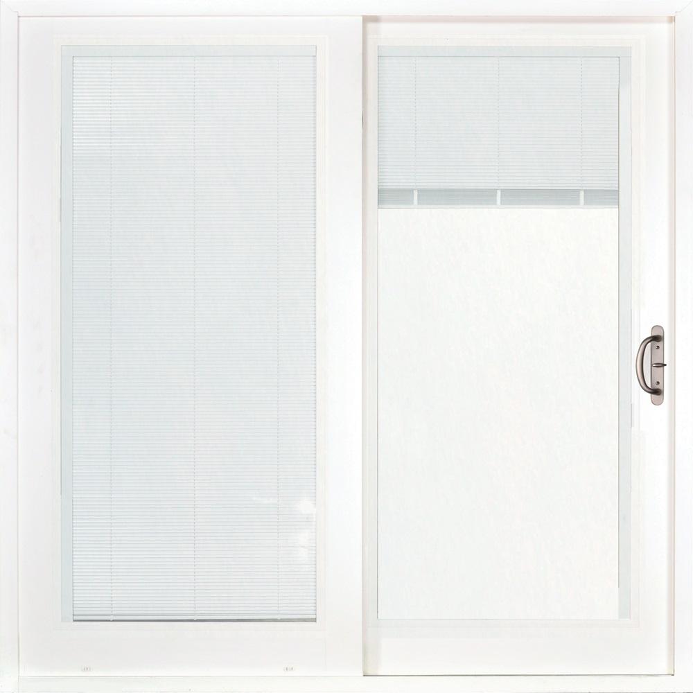 Blinds Between The Gl Patio Doors Exterior Home Depot Smooth White Right Hand Composite Sliding Patio Door