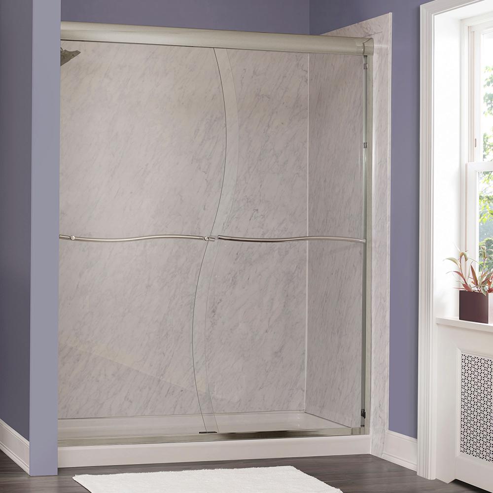 Foremost Marina 60 in. W x 72 in. H Frameless Sliding Shower Door in