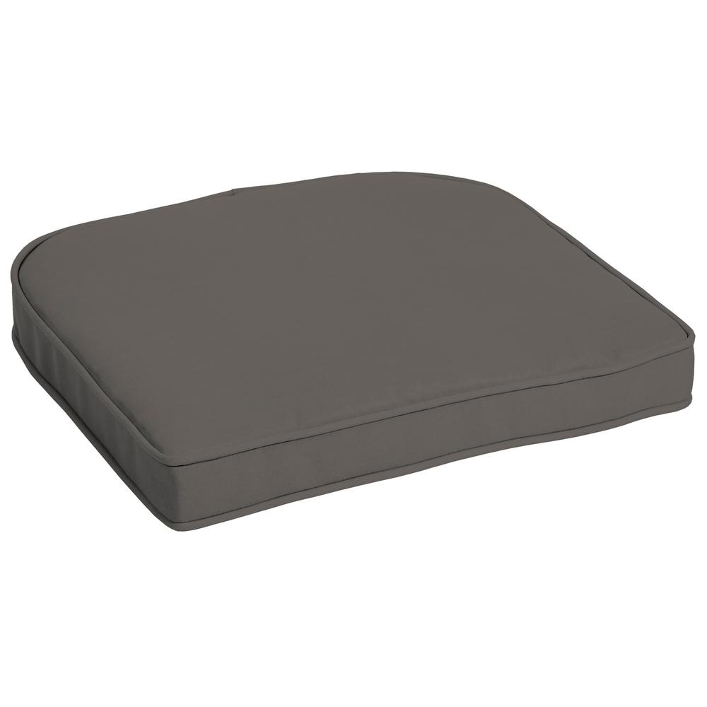 Outdoor Seat Cushions Chair The Home Depot Slate Canvas Texture Contoured Outdoor Seat Cushion