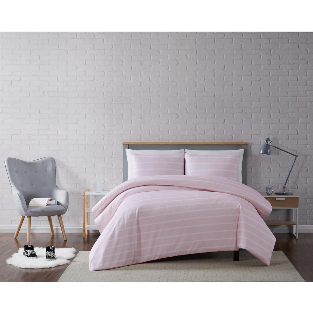 Truly Soft Maddow 3 Piece Blush Full Queen Duvet Cover Set