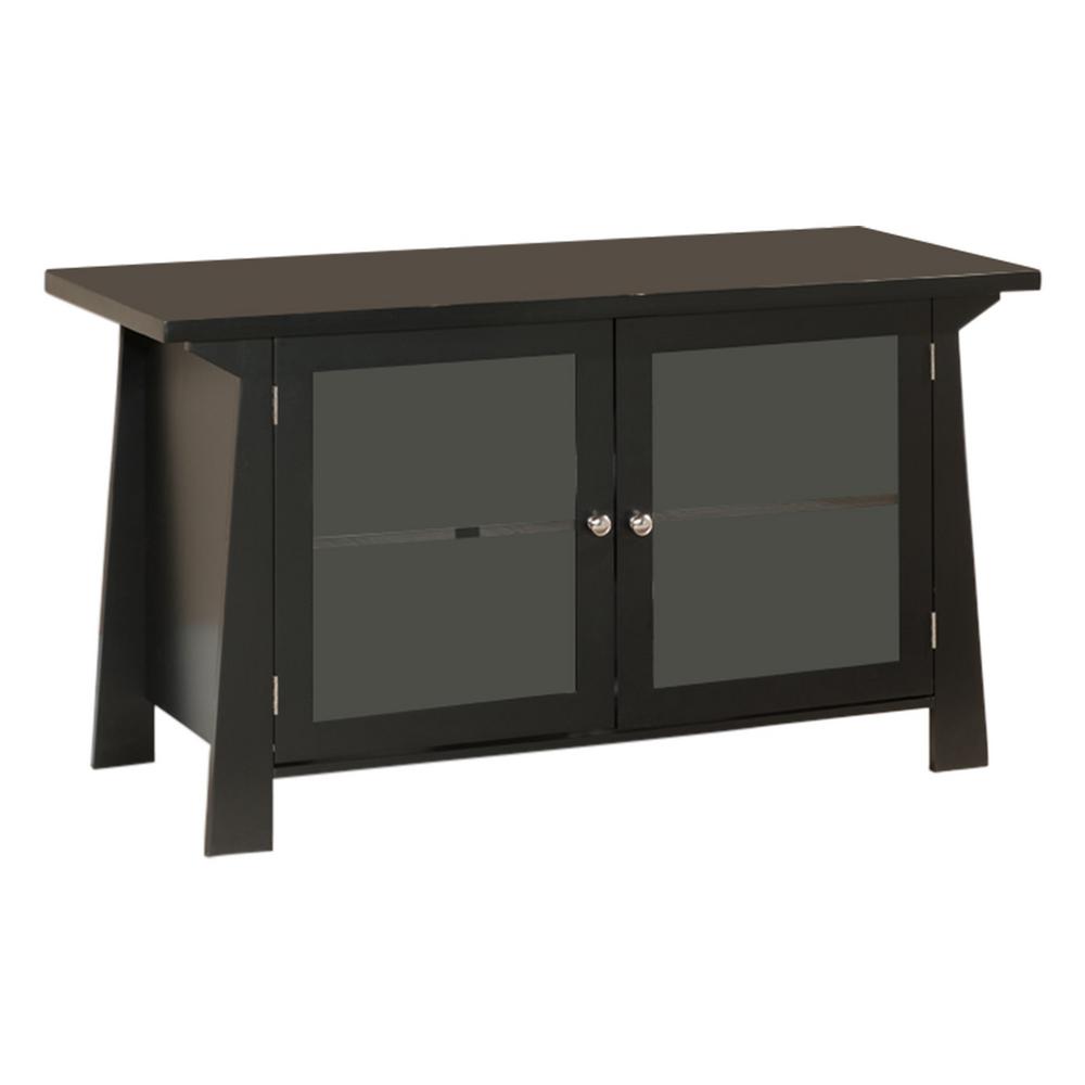 Kings Brand Furniture Black Wood Glass Door Entertainment Center Black Wood Glass Door Entertainment Center