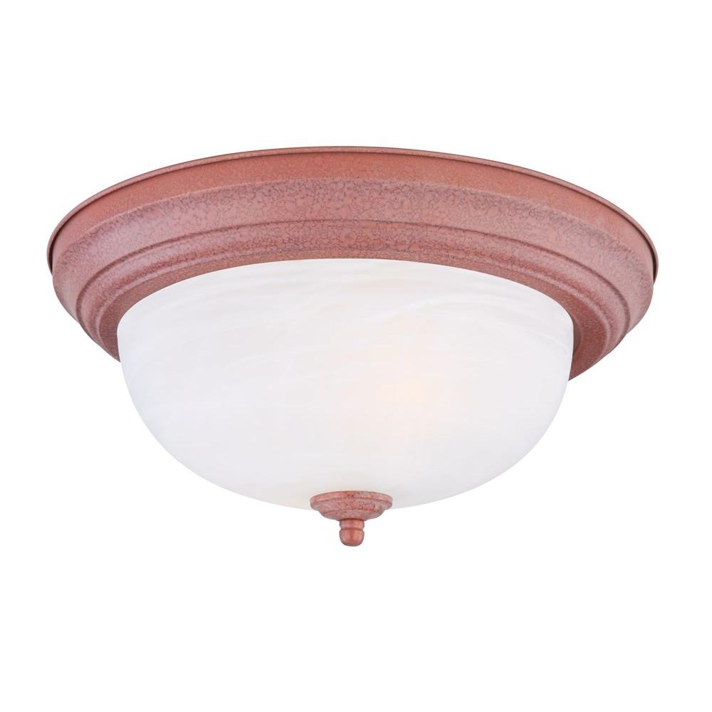 Hampton Bay 2 Light Copper Patina Ceiling Living Room Flush Mount Close To Ceiling Lights