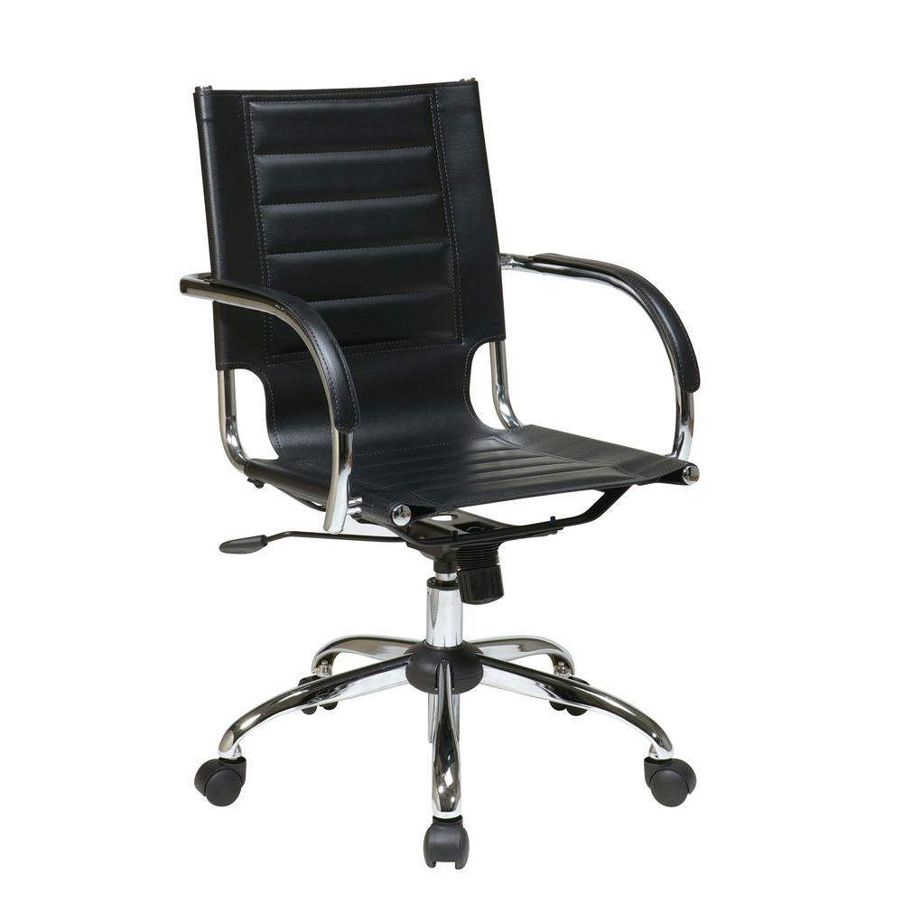 Ave Six Trinidad Black Vinyl Office Chair Tnd941a Bk The Home Depot Ave Six Trinidad Black Vinyl Office Chair