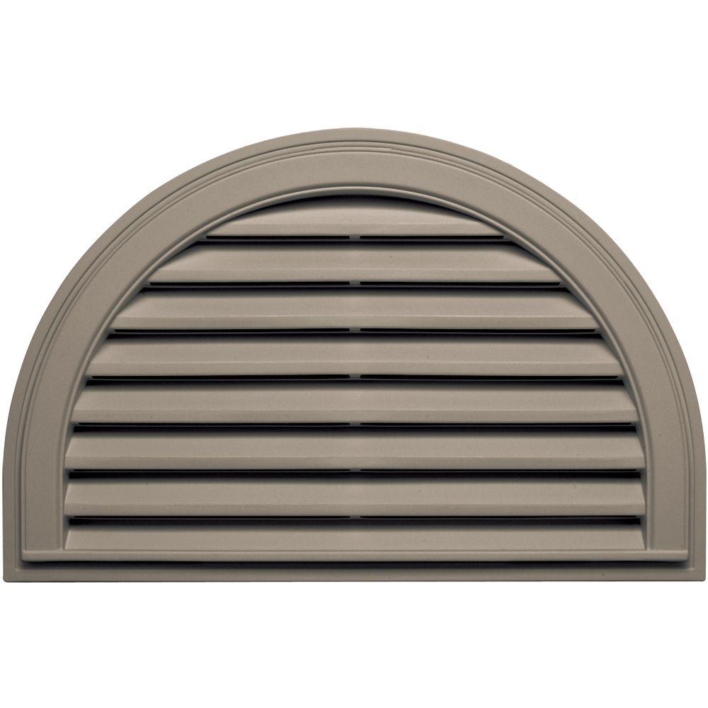 Builders Edge 22 in. x 34 in. Half Round Gable Vent in Clay