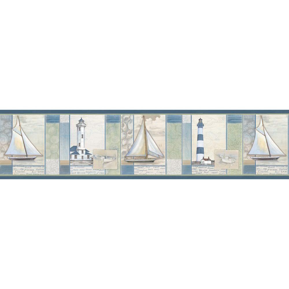 Chesapeake Mashpee White Crossing Wallpaper Border-DLR53543B - The Home