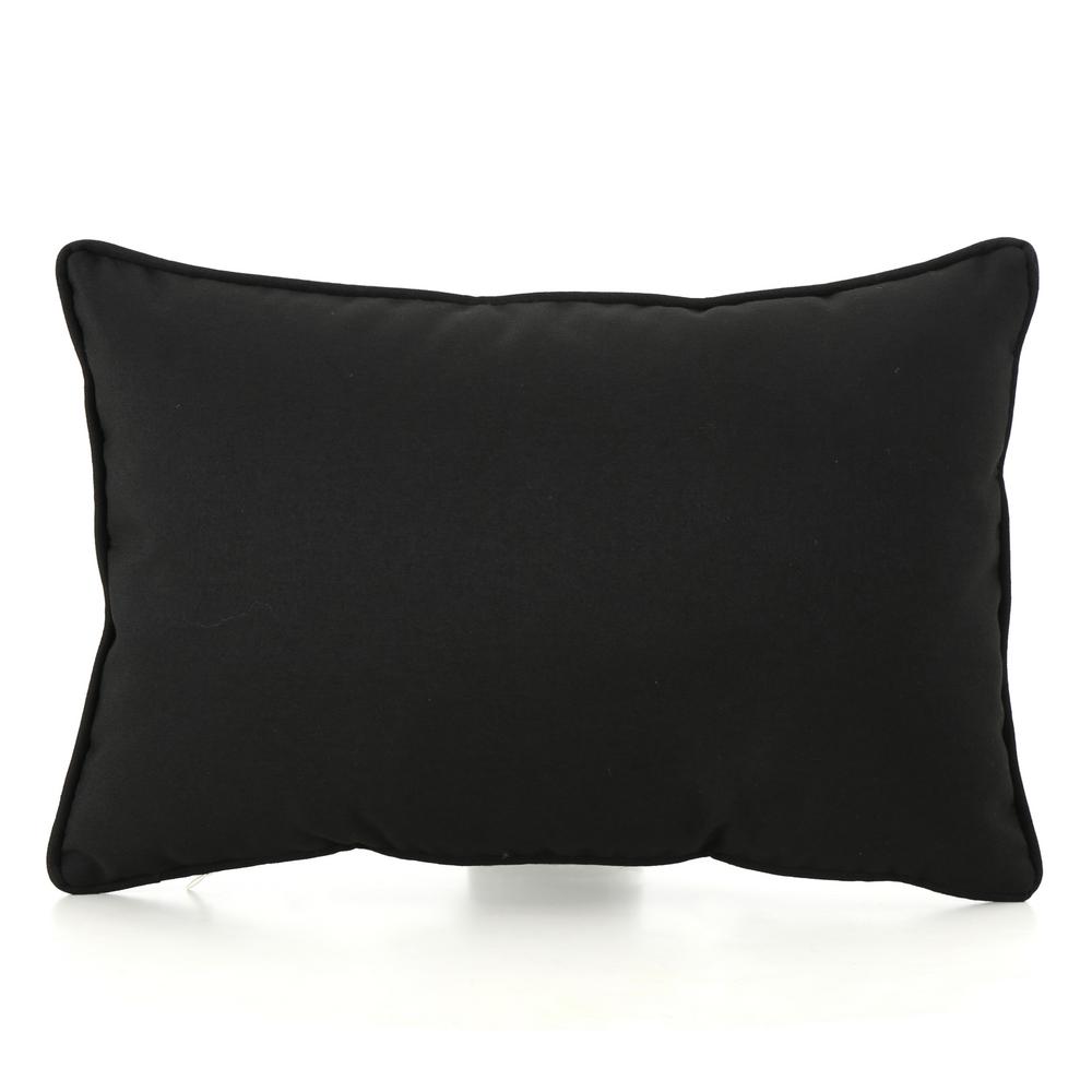 Noble House Coronado Black Outdoor Throw Pillow 12533 The Home Depot
