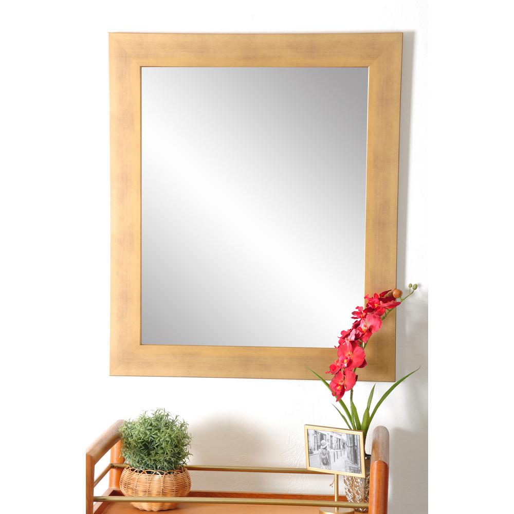 BrandtWorks Brushed Gold Rectangular Wall MirrorBM068S The Home Depot
