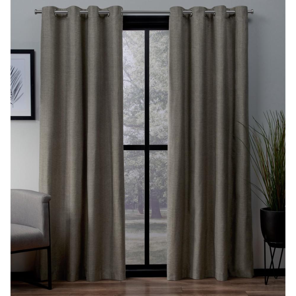 London 54 In W X 108 In L Woven Blackout Grommet Top Curtain
