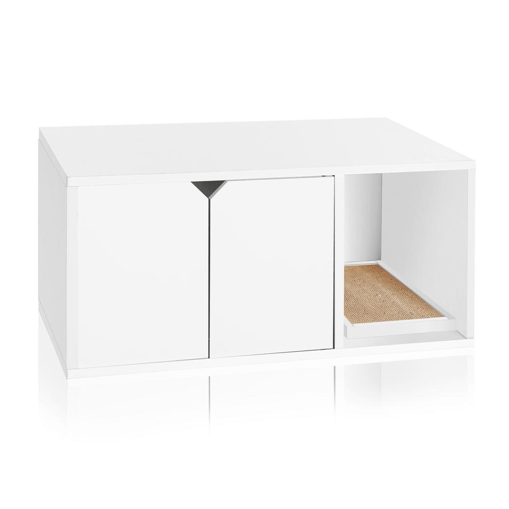 Way Basics Eco Zboard White Modern Cat Litter Box Enclosure