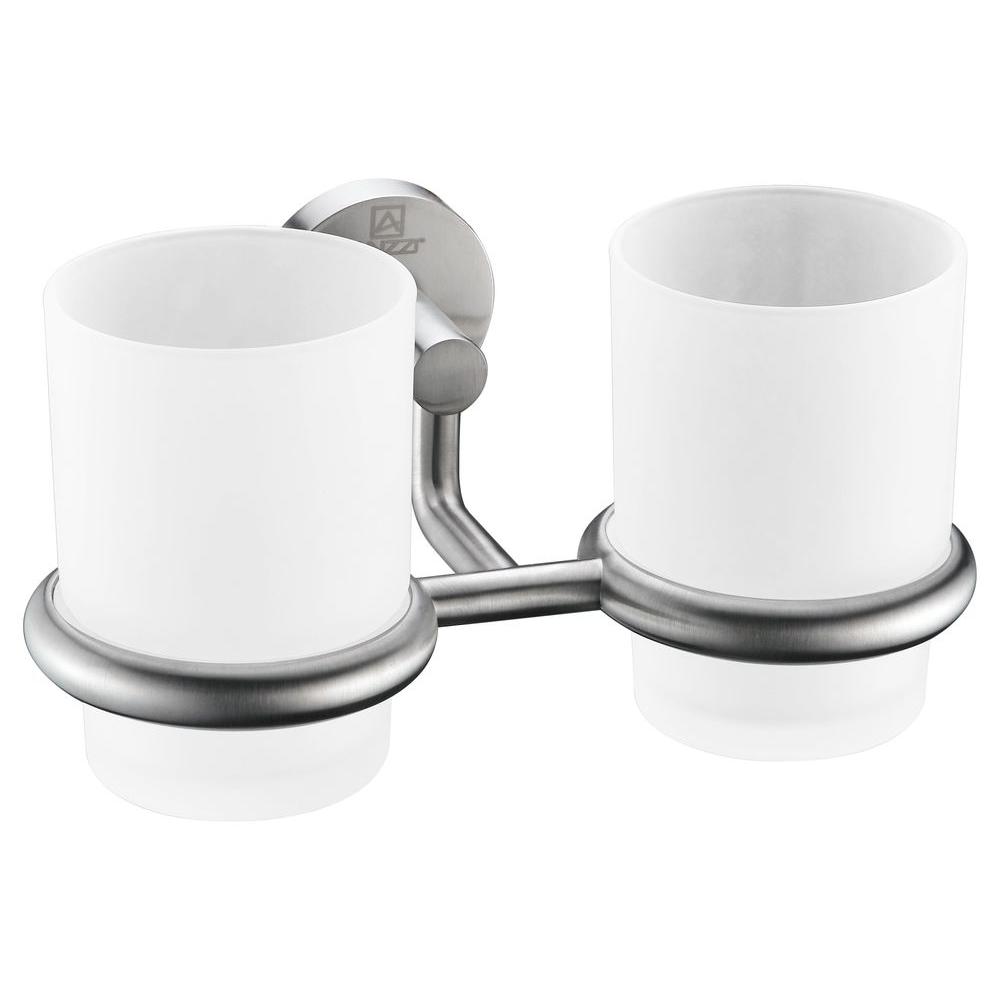Franklin Br Futura Wall Mounted Toothbrush Holder In Brushed Double Toothbrush Holder In Brushed Nickel