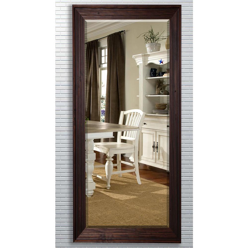 Oversized Brown Wood Cottage Farmhouse Rustic Mirror 71 25 In H X 30 75 In W H017bxt The Home Depot