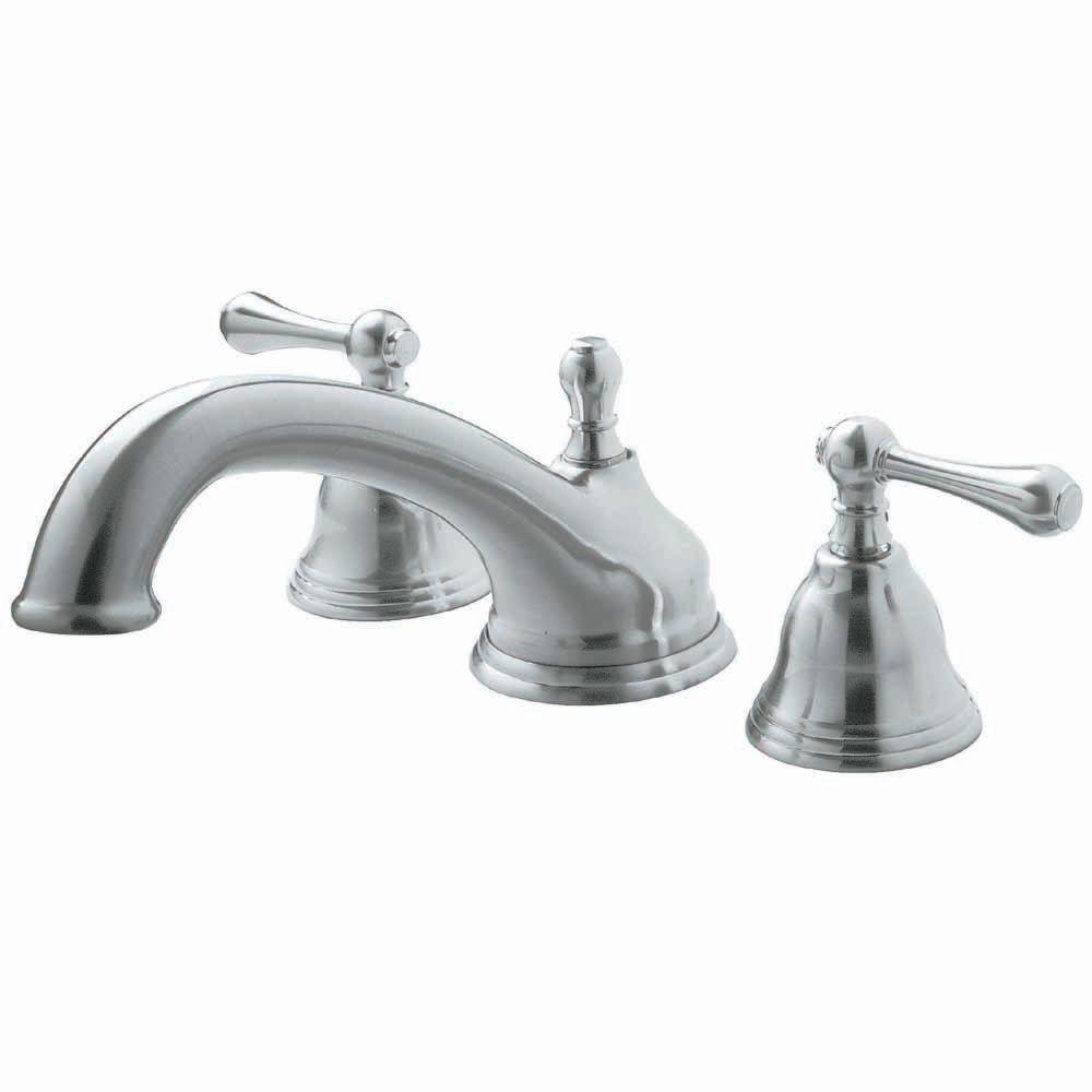 Pegasus - Roman Tub Faucets - Bathtub Faucets - The Home Depot F Shape Spout 2-Handle Deck-Mount Roman Tub Faucet in Brushed Nickel - Pegasus - Roman Tub Faucets - Bathtub Faucets - The Home Depot