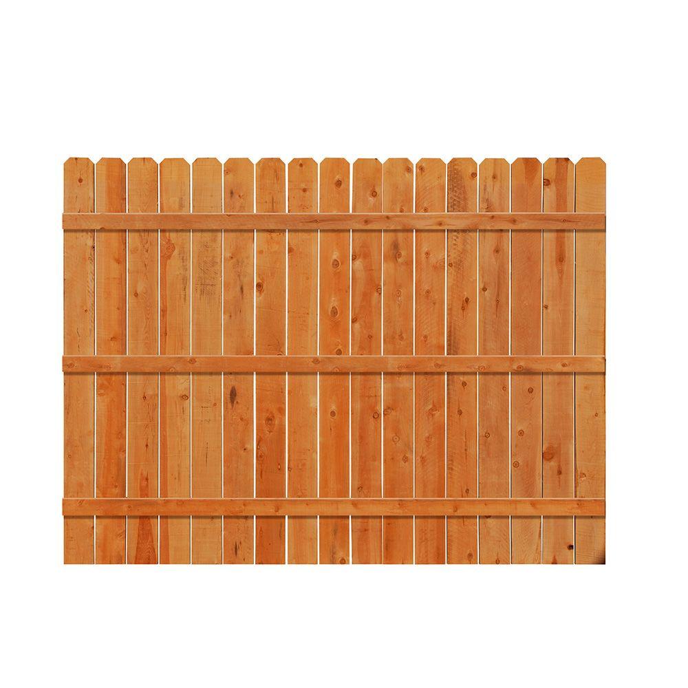 Unbranded 6 ft. H x 8 ft. W Pre-Stained WW Dog-Ear Fence Panel-140114 ...
