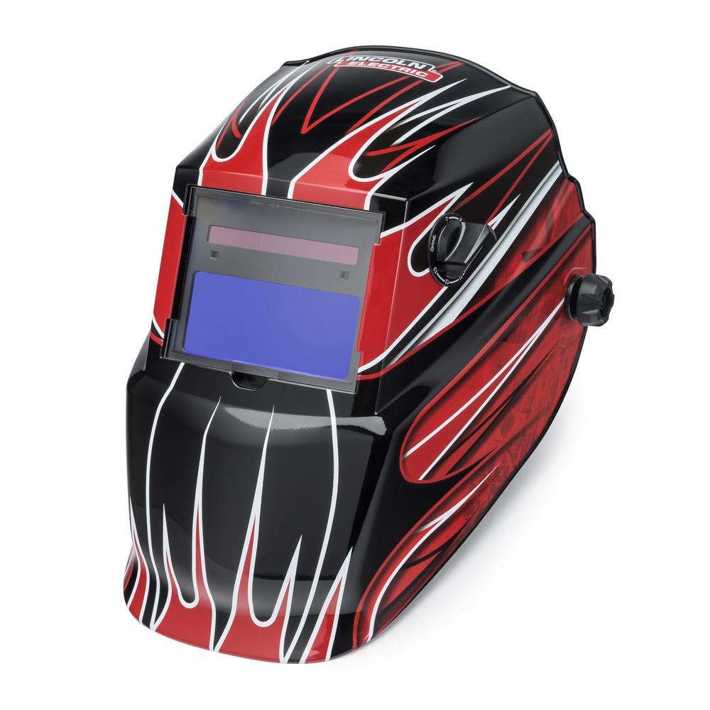 Lincoln Electric Red Fierce Auto Darkening Welding Helmet Variable Shade 7 13 With Grind Mode K3063 1 The Home Depot