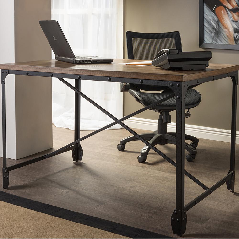 Baxton Studio Greyson Brown Desk 28862 6317 Hd The Home Depot