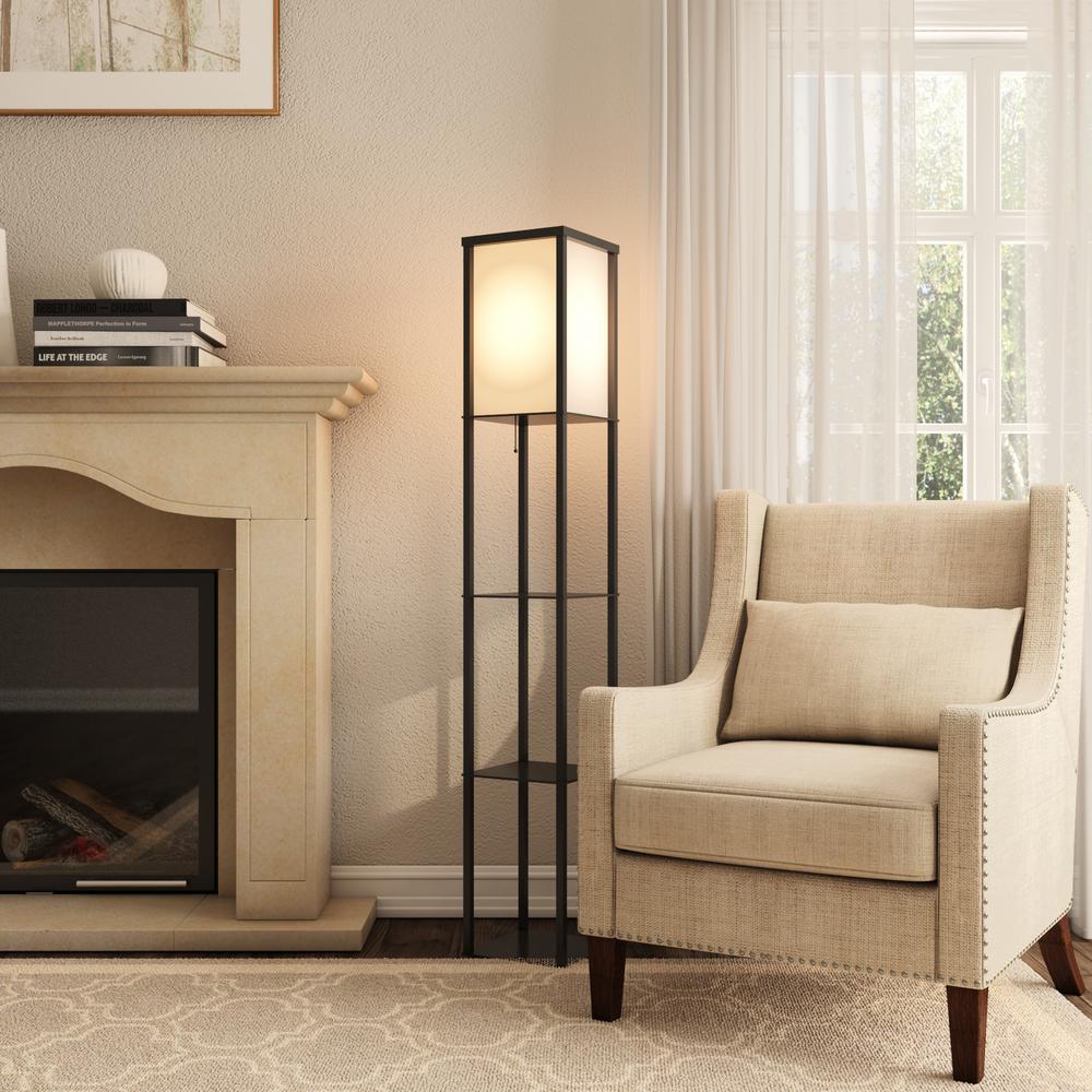 hampton bay shelf floor lamp