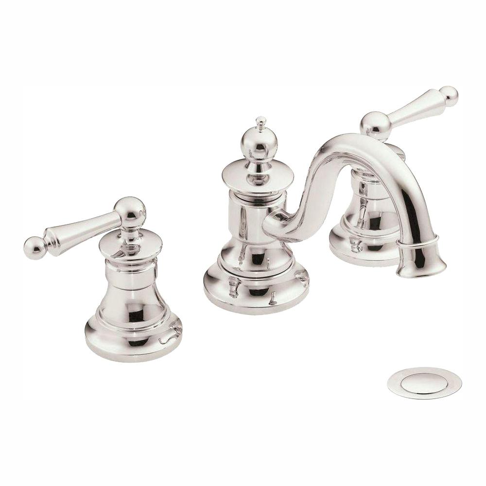 MOEN Waterhill 8 in. Widespread 2-Handle High-Arc Bathroom Faucet Trim