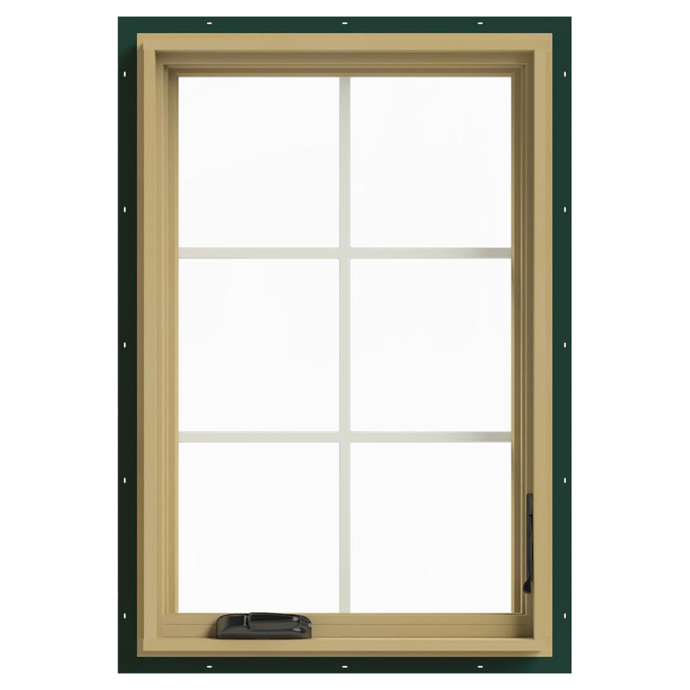 JELD-WEN 24 In. X 36 In. W-2500 Right Hand Casement Aluminum Clad Wood ...