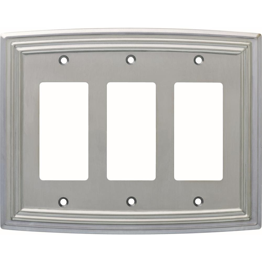 Liberty Emery Decorative Triple Rocker Switch Cover, Satin NickelW36405SNEC The Home Depot