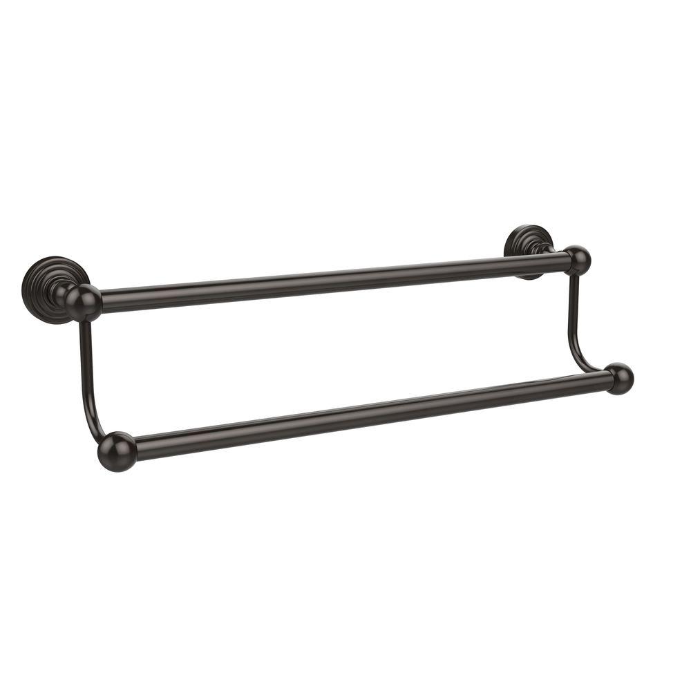 30/" Brass Double Towel Bar With Rope Rosettess In Polished Chrome