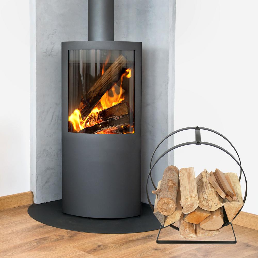 Enclume Handcrafted Indoor Outdoor Hoop Firewood Rack With Handle