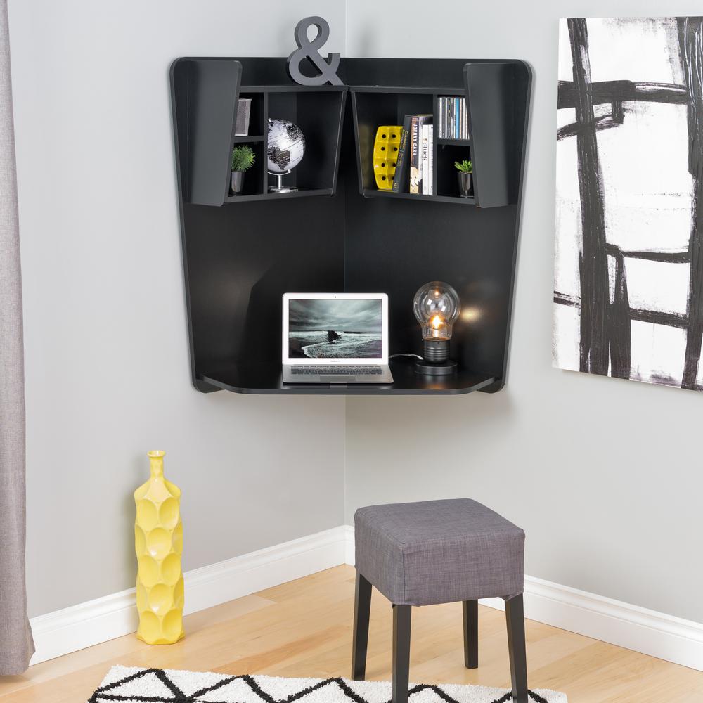 Prepac Black Desk Behw 0202 1 The Home Depot Prepac Black Desk