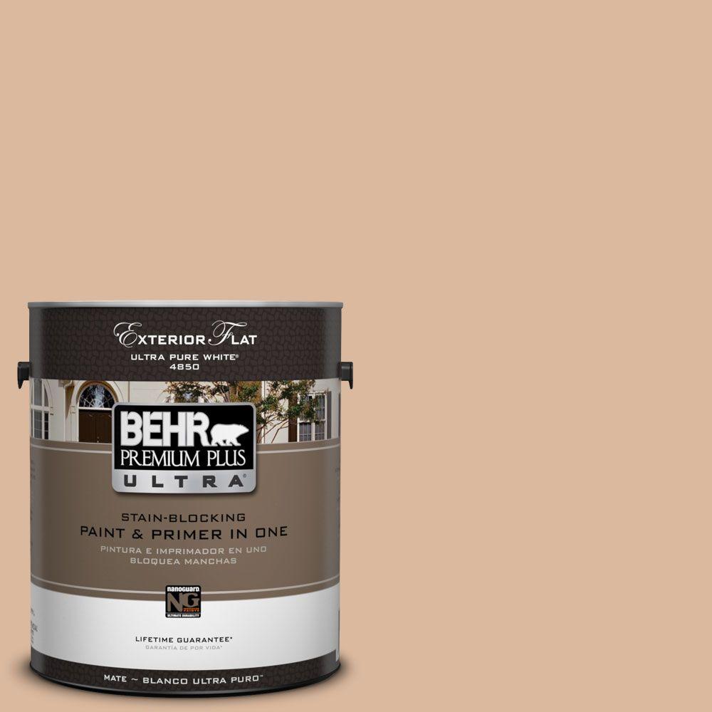 Behr Premium Plus Ultra 1 Gal Ul130 9 Pumpkin Cream Flat Exterior Paint 485401 The Home Depot