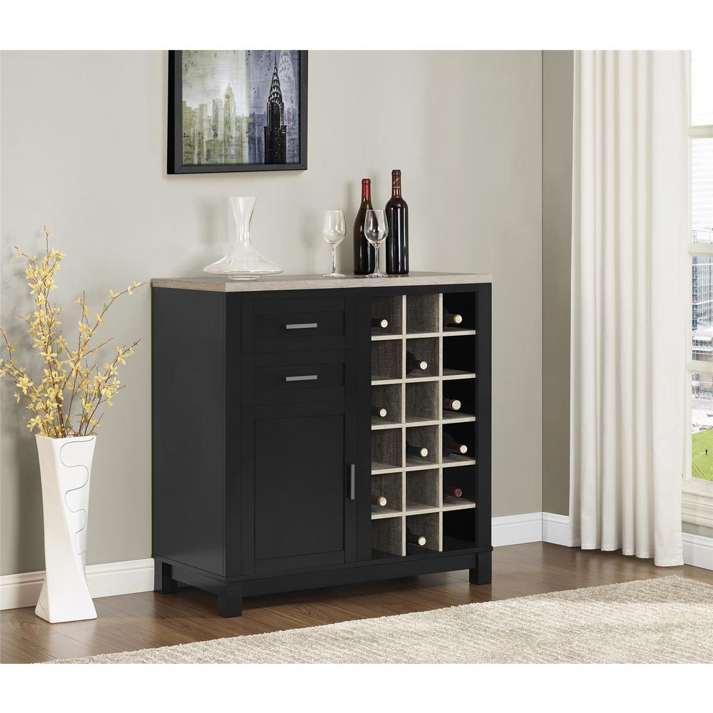 Altra Furniture Carver Black 18Bottle Bar The